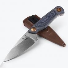 美国蝴蝶 203 达契亚蓝色丹宁米卡塔柄户外小直 Dacian-Blue Denim Micarta